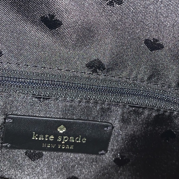 New Kate Spade Strawberry Black Leather Tote Purse - Picture 4 of 5